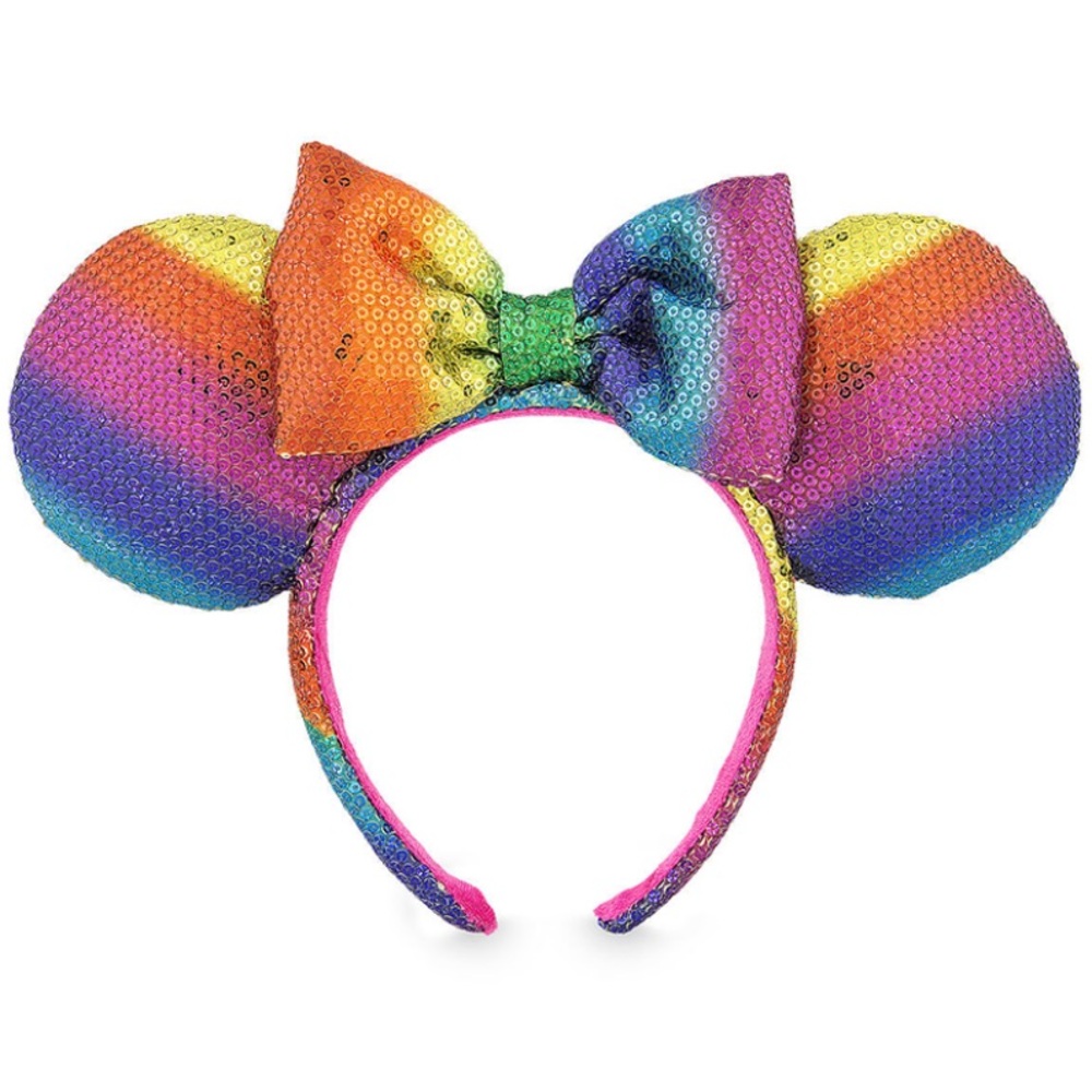 Disney Parks Rainbow Sequin Minnie Mouse Ears Headband
